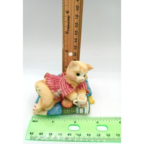 Calico Kittens Creature Comforts 2000 Vintage Enesco Figurine 720755 2.5 Inches - Picture 2 of 14